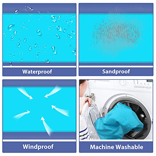 Manta Picnic, Manta de Picnic Impermeable Grande 210x200CM para 4-8 Personas,Esterilla Playa con 4 Clavos Fijos,Manta de playa Portátil,Alfombra de playa para Playa,Camping,Jardín,Senderismo,Viajes