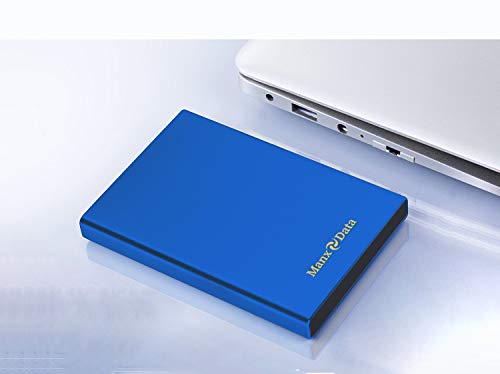 ManxData Disco duro externo portátil azul de 250 GB USB 3.0 para uso con Windows PC, Mac, Smart TV y PS4