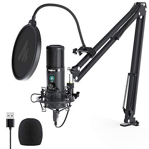 MAONO AU-PM421 Micrófono USB de Condensador para estudio, Kit de micrófono ordenador PC micrófono condensador de computadora para grabación, juegos,transmisión,YouTube