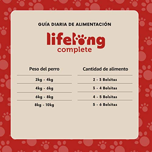 Marca Amazon - Lifelong Alimento completo para perros adultos - Selección de carne en salsa, 2,4 kg (24 bolsitas x 100g)