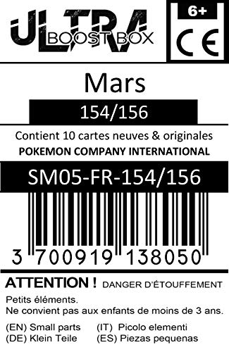 Mars 154/156 Dresseur Full Art - #myboost X Soleil & Lune 5 Ultra-Prisme - Coffret de 10 Cartes Pokémon Françaises