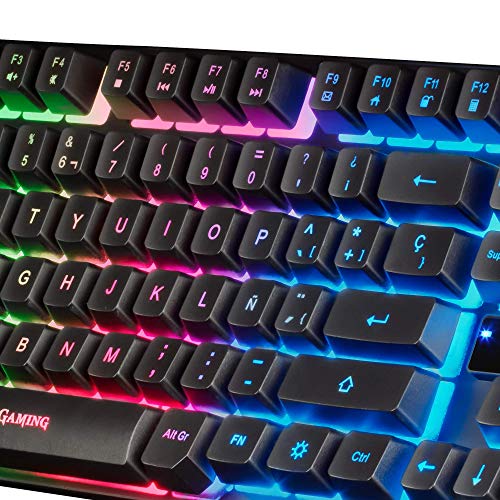 Mars Gaming MCPTKLES, Combo RGB Teclado y Ratón, Diseño TKL, Layout Español