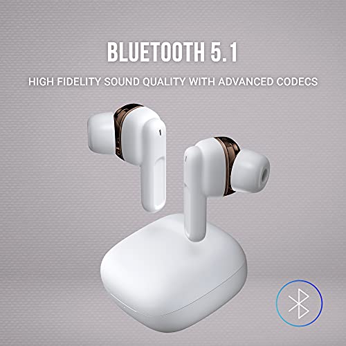 Mars Gaming MHIBW Blanco, Auriculares Inalámbricos, Bluetooth 5.1, Micrófono, Dual Driver