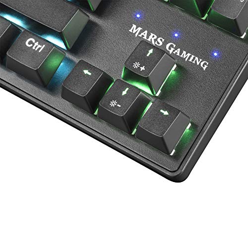 MARSGAMING MKXTKLBES, Teclado Mecánico RGB LED, Switch Azul, Español