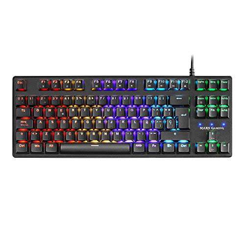 MARSGAMING MKXTKLRES, Teclado Mecánico RGB LED, Switch Rojo, Español