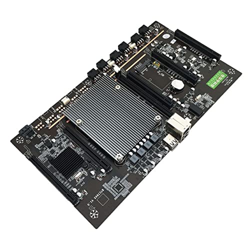 MARSPOWER Placa Base X79 3060 Placa Base BTC/Eth de Cinco Tarjetas en línea LGA2011 Pin DDR3 Pitch 60mm Tarjeta gráfica Componentes de PC con Ventilador de CPU para minería Bitco1n Crypto Etherum