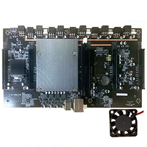 MARSPOWER Placa Base X79 3060 Placa Base BTC/Eth de Cinco Tarjetas en línea LGA2011 Pin DDR3 Pitch 60mm Tarjeta gráfica Componentes de PC con Ventilador de CPU para minería Bitco1n Crypto Etherum