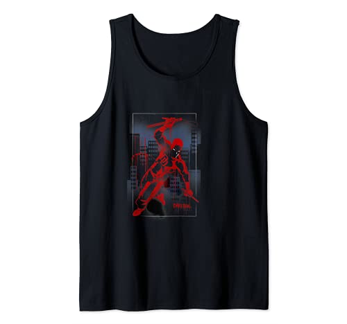 Marvel Daredevil City Skyline Graffiti Camiseta sin Mangas