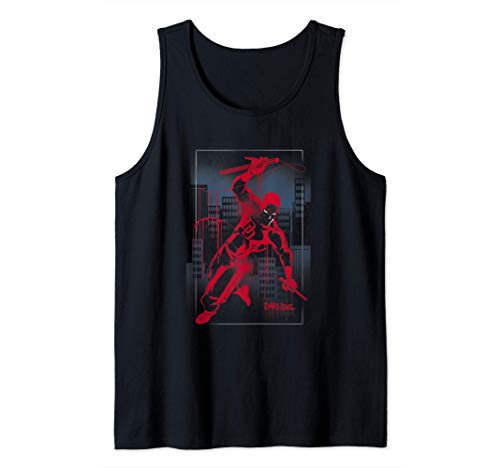 Marvel Daredevil City Skyline Graffiti Camiseta sin Mangas