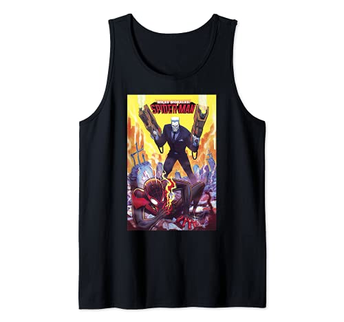 Marvel Spider-Man Miles Morales & Tombstone Comic Book Cover Camiseta sin Mangas