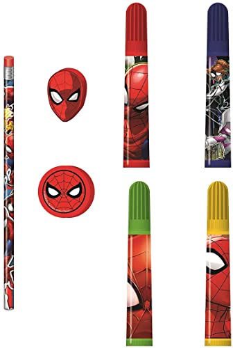 Marvel Spiderman Coloring Set for Kids - 30 Pc. with Stickers + Pencil Case