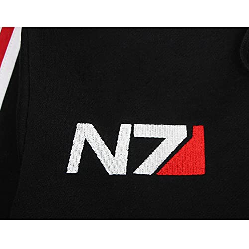 Mass Effect N7 Sudadera con Cremallera Hombre,Cosplay Abrigo De Manga Larga,Sudaderas Negras Basicas Hoodies Hombre Mujer