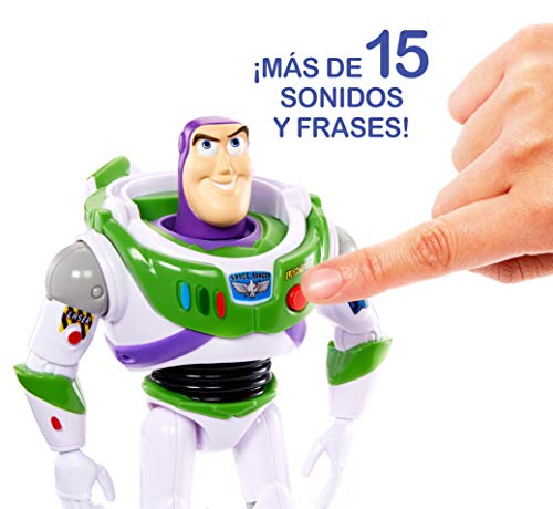 Mattel- Disney Toy Story 4-Figura con Voces y Sonidos Buzz Lightyear, Juguetes niños +3 años GGT32, Multicolor