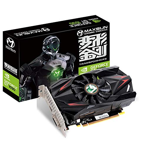 MAXSUN GEFORCE GT 1030 - Tarjeta gráfica GDDR5 (2 GB, GPU, diseño ITX, HDMI, DVI-D, sistema de refrigeración de ventilador único