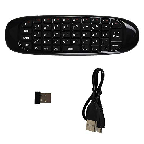 Maxytec e40 - Mando a Distancia inalámbrico con Air Mouse, antivibración y Teclado Recargable, con Mini Teclado para Smart TV, HTPC, IPTV, Android TV Box, X Box 360, PS3, Mando a Distancia