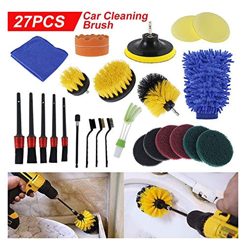 MAYALI 27 unids Coche Detalle Conjunto de cepillos Auto Wheels Air Vent Emblemas Limpieza interior Herramientas de limpieza de automóviles Dirt Dust Polvo Lavado Lavado Accesorios ( Color : 27pcs )