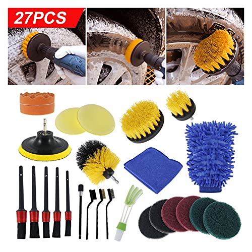 MAYALI 27 unids Coche Detalle Conjunto de cepillos Auto Wheels Air Vent Emblemas Limpieza interior Herramientas de limpieza de automóviles Dirt Dust Polvo Lavado Lavado Accesorios ( Color : 27pcs )