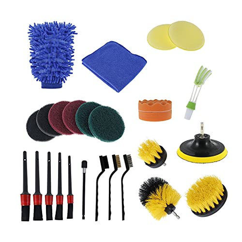 MAYALI 27 unids Coche Detalle Conjunto de cepillos Auto Wheels Air Vent Emblemas Limpieza interior Herramientas de limpieza de automóviles Dirt Dust Polvo Lavado Lavado Accesorios ( Color : 27pcs )