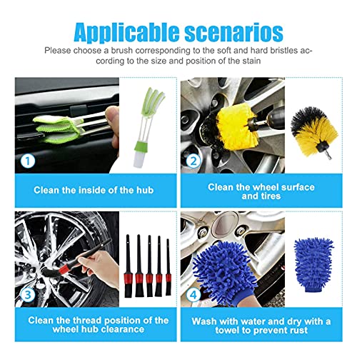 MAYALI 27 unids Coche Detalle Conjunto de cepillos Auto Wheels Air Vent Emblemas Limpieza interior Herramientas de limpieza de automóviles Dirt Dust Polvo Lavado Lavado Accesorios ( Color : 27pcs )