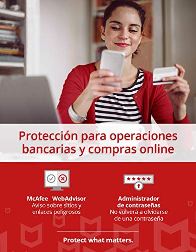 McAfee Internet Security 2021, 10 Dispositivos, 1 Año, Software Antivirus, Manager de Contraseñas, Seguridad Móvil, PC/Mac/Android/iOS, Edición Europea, Código de activación enviado por email