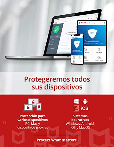 McAfee Internet Security 2021, 10 Dispositivos, 1 Año, Software Antivirus, Manager de Contraseñas, Seguridad Móvil, PC/Mac/Android/iOS, Edición Europea, Código de activación enviado por email