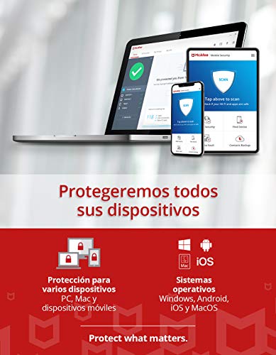 McAfee Total Protection 2020, 6 Dispositivos, 1 Año, Software Antivirus, Seguridad de Internet, Manager de Contraseñas, Múltiples Dispositivos, PC/Mac/Android/iOS, Edición Europea, Descarga