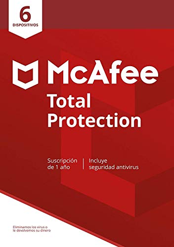 McAfee Total Protection 2020, 6 Dispositivos, 1 Año, Software Antivirus, Seguridad de Internet, Manager de Contraseñas, Múltiples Dispositivos, PC/Mac/Android/iOS, Edición Europea, Descarga