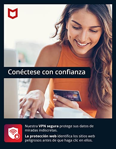 McAfee Total Protection 2022 | 1 dispositivo | 1 año | Antivirus, seguridad en Internet, administrador de contraseñas, VPN, protección de la identidad | PC/Mac/Android/iOS | Por correo postal