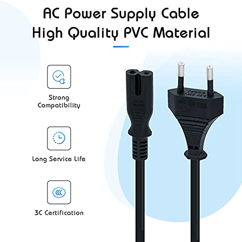 Mcbazel 1.5M Power Cable con Euro IEC C7 Cable de alimentación Adecuado por PS5/ PS4/ PS3/ Xbox Series X/S