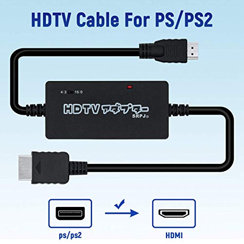 Mcbazel 2M HDMI Conversión HDTV Cable Para PS / PS2 a HDTV Admite 720p / audio estéreo / 16: 9/4: 3 Relación de aspecto(Se debe utilizar una fuente de alimentación USB adicional)