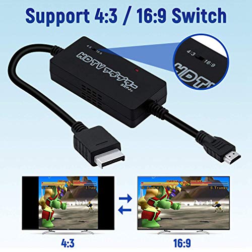 Mcbazel 2M HDMI Conversión HDTV Cable Para PS / PS2 a HDTV Admite 720p / audio estéreo / 16: 9/4: 3 Relación de aspecto(Se debe utilizar una fuente de alimentación USB adicional)