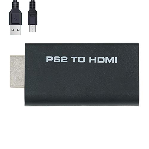 Mcbazel Adaptador de audio y video Convertidor PS2 a HDMI con salida de audio de 3.5 mm para HDTV HDMI Monitor