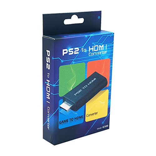 Mcbazel Adaptador de audio y video Convertidor PS2 a HDMI con salida de audio de 3.5 mm para HDTV HDMI Monitor
