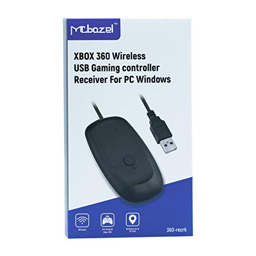 Mcbazel Adaptador de Receptor inalámbrico inalámbrico USB 2.0 para Microsoft Xbox 360 Desktop Pc Laptop Gaming,Receptor Xbox 360 - Negro