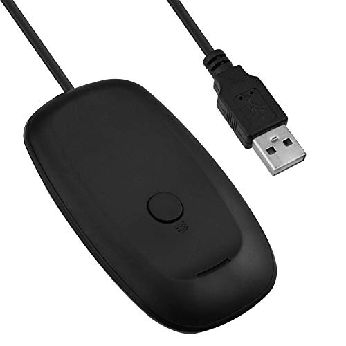 Mcbazel Adaptador de Receptor inalámbrico inalámbrico USB 2.0 para Microsoft Xbox 360 Desktop Pc Laptop Gaming,Receptor Xbox 360 - Negro