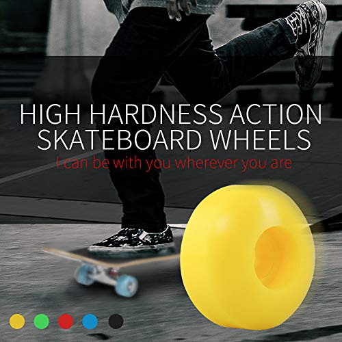 MCTY 4 ruedas para monopatín, ruedas oscilantes dobles de poliuretano de alta velocidad de 52 mm x 32 mm, ruedas de repuesto para monopatín, color negro