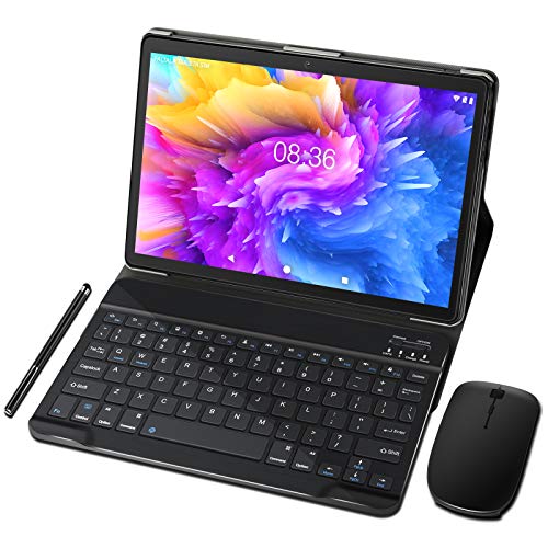 MEBERRY Tablet 10 '' HD IPS Rápido Android 10 Pro 8-núcleos 1.6Ghz Tableta 128GB Expandible - Certificación Google GMS - 8000mAh | WI-FI | Bluetooth | GPS(5.0+8.0MP Cámara), Ratón+Teclado, Gris