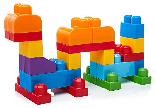 Mega Bloks Bolsa clásica con 60 bloques de construcción, juguetes bebés 1 año (Mattel DCH55)