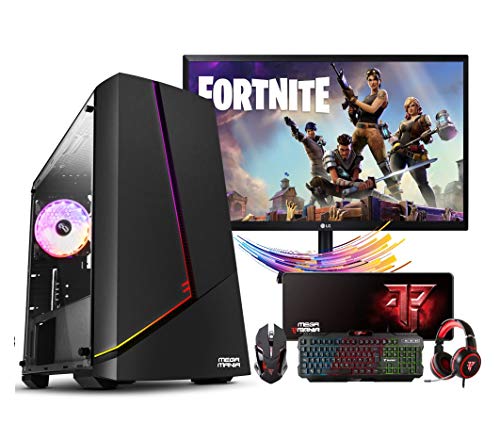 Megamania PC Gaming AMD Ryzen 5 Pro 5650G Ordenador de sobremesa 4.4GHz Turbo Six Core | 16GB DDR4 | SSD 480GB | Gráfica AMD Radeon Vega 7 Cores + Monitor 24" LED Full HD + Kit Gaming