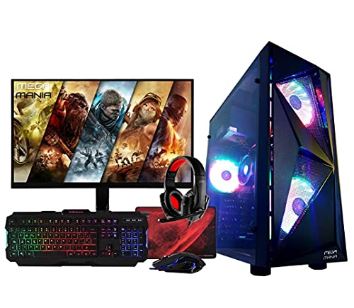 Megamania PC Gaming AMD Ryzen 5 Pro 5650G Ordenador de sobremesa 4.4GHz Turbo Six Core | 16GB DDR4 | SSD 480GB | Gráfica AMD Radeon Vega 7 Cores + Monitor 24" LED Full HD + Kit Gaming