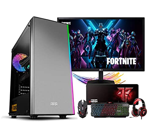 Megamania PC Gaming AMD Ryzen 5 Pro 5650G Ordenador de sobremesa 4.4GHz Turbo Six Core | 16GB DDR4 | SSD 480GB | Gráfica AMD Radeon Vega 7 Cores + Monitor 24" LED Full HD + Kit Gaming