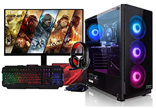 Megamania PC Gaming AMD Ryzen 5 Pro 5650G Ordenador de sobremesa 4.4GHz Turbo Six Core | 16GB DDR4 | SSD 480GB | Gráfica AMD Radeon Vega 7 Cores + Monitor 24" LED Full HD + Kit Gaming