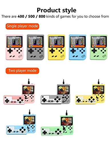 MEIXIANG 500 EN 1 Juegos Mini Portátil Retro VideoConsola De Mano Game Players Boy 8 bit 3.0 Pulgadas De Pantalla LCD a Color Gameboy Boys Regalo 9