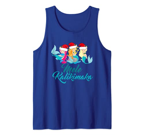 Mele Kalikimaka Mermaid Christmas Camiseta sin Mangas
