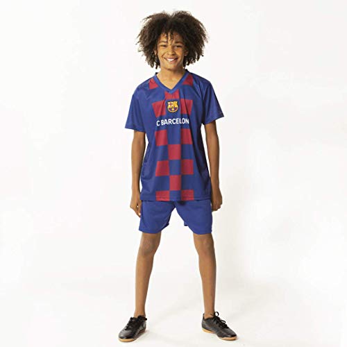 Messi 2020 Barcelona - Conjunto oficial de 2019 y 2020 en blíster camiseta + pantalones cortos Barcelona 10 niño (6 años)