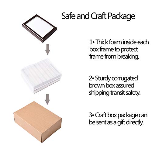 Metrekey Marco de fotos de 20 x 25 cm con cristal, caja 3D con paspartú para formatos de imagen de 13 x 18 cm, juego de 2 marcos de fotos amarillos para mesa y colgante de pared