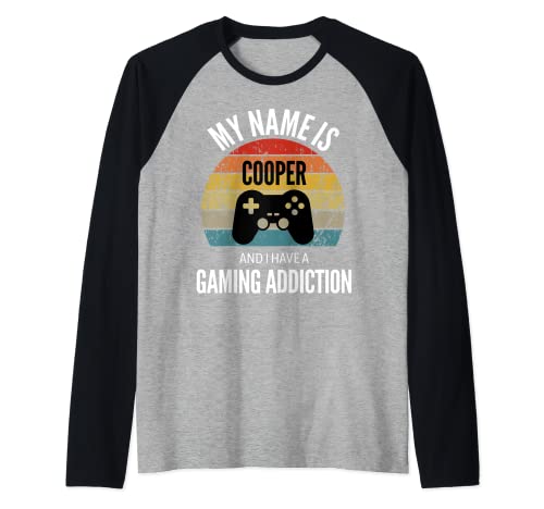 Mi nombre es Cooper y tengo una adición a juegos Camiseta Manga Raglan