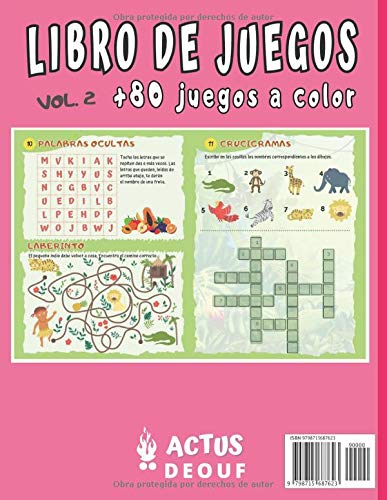 Mi primer libro de Juegos Vol.2: Para niños de 4 a 7 años con +80 juegos a todo Color - Juego de las diferencias, sopa de letras, sudoku 4X4, Lógica, cálculo. Idea del Regalo