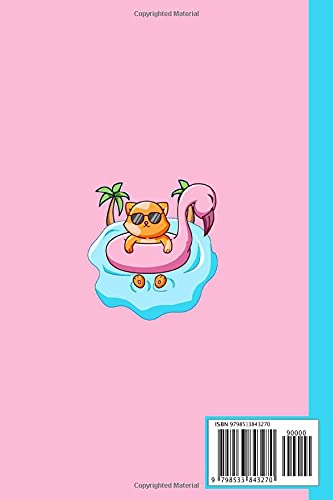 Mia My summer journal Notebook: Personalized Name cute cat summer journal notebook for Mia