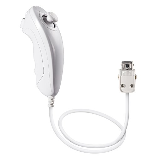 miadore - 2 mandos Nunchuck para Wii y consola Wii U, Wii Nunchuck Controller de repuesto para WII U videojuegos, color negro y blanco